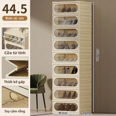 Tủ Đựng Giày Nhiều Tầng Trong Suốt Chống Bụi Gập Được Không Cần Lắp Ráp