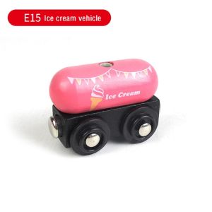 Wooden Magnetic Train Kids Train Toy Anime Locomotive Car Toys Wooden Track Train Railway Vehicles Children Birthday Gifts