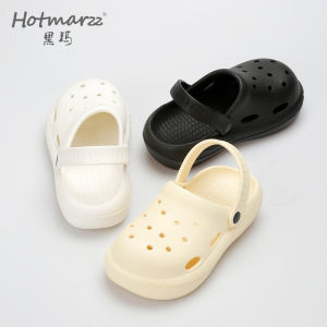 Hotmarzz Womens Outdoor Summer Thick Bottom Two-Way Wear Toe Covering Clog Shoes Comfortable Low-Top Slip-On EVA Material