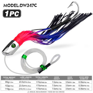 PROBEROS 1pc 85g102g 119g Resin Head Octopus Soft Skirt Lure Deep Sea Boat Fishing Big Trolling Bait for Tuna Wahoo Fast Sinking