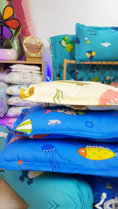[HỎA TỐC] Gối nằm cho bé sơ sinh và trẻ em vỏ áo Cotton TLPrint nhiều kích cỡ size bông gòn Microfiber từ 3 tháng đến 5 tuổi Urombaby
