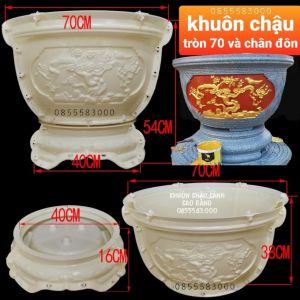 Khuôn đúc chậu cảnh tròn 70 và chân đôn [chất liệu ABS siêu bền] có lòng trong
