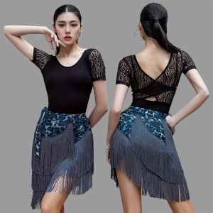 Latin Dance Clothes Practice Uniform Top And Bottom Separate Short Sleeve Adult Social Dance Square Dance Spring Summer New Arrival