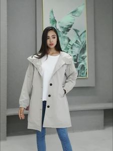 <915> Autumn and Winter New Waterproof Anorak Womens Casual Long Coat Womens Loose plus Size Outdoor Trench Coat 23