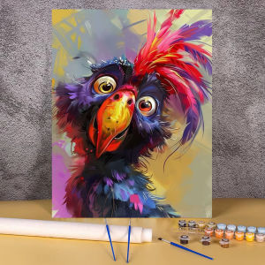 Cartoon Canvas Painting By Numbers for Kids Children Handpainted Number Drawing Animals Picture Home Decor Living Room Wall Art