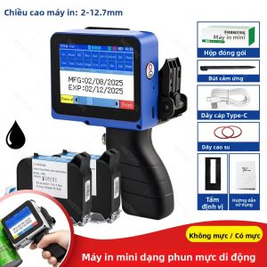 Máy In Phun Mini Di Động Cho Nhựa Gỗ Vải - Máy Mã Hóa Số Lô Logo Ngày Tháng In Chiều Cao 2-12.7mm