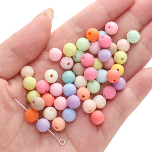 8/10Mm Acrylic Rắn Matte hạt cườm tròn hạt đệm rời Cho Vòng tay thủ công Vòng Cổ Bông Tai Keychain Tự Làm Thủ Công hạt làm trang sức