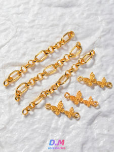 Antique Gold Crystal Extension Chain S925 Sterling Silver Plated DIY Bracelet Accessories Long Chain Connectors Fashion Jewelry