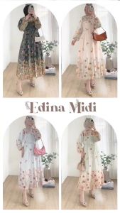 Dress jumbo Edina/Gamis syari jumbo/Dress pesta kondangan/baju muslim wanita terkini/Gamis jumbo LD 110/ dress kasual terkini