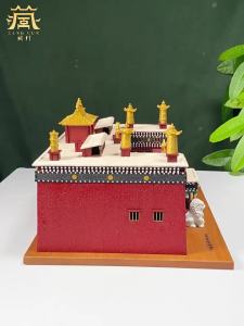 ZANGCUN | Tibetan Wooden Architecture Model Decorative Figurine
