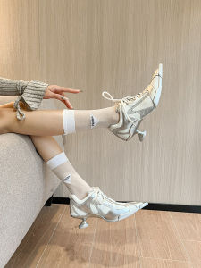 Silver Boxing Shoes Womens Pointed Toe Sport High Heels Gogo Boots Spring 2025 Series Star Single Shoes Fashion Sensation