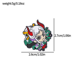 Bandai | Classic Anime Characters Lapel Pins Luffy Zoro Sanji Law Yamato Brooches for Backpacks Jackets Collectible Badges for Fans