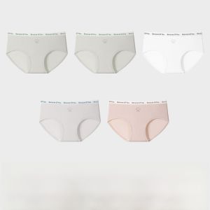 MiiOW | Pure Cotton Ladies Underwear Seamless Triangle Crotch Antibacterial Comfortable Briefs Mid Waist Simple Style Quick Dry Hand Wash