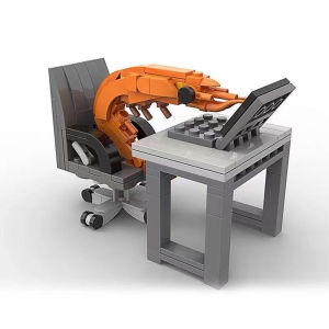 ตัวต่อ MOC รูปทรงกุ้ง แบบประกอบเอง ตัวต่อแบบจิ๊กซอว์ สำหรับเด็กชายและเด็กหญิง คละแบบสุ่ม ของเล่นสร้างสรรค์แนวตลกขบขันจากเน็ตไอดอล