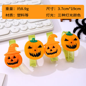 Halloween Pumpkin Bracelets Childrens Glowing Wristbands Light up Party Atmosphere Props Boys Girls Accessories Toy