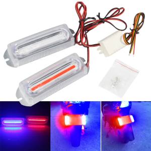 LD60 2pcs Motorcycle Signal lights Flashing light License plate light Warning taillight led sindicate beacon light Driving light 12V