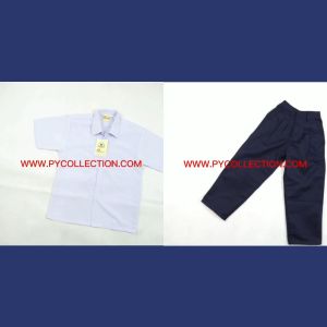 🔸UP003 / UP009 / PB001B - Combo Deal Sepasang ~ Kemeja Putih Pendek Licin + Seluar Panjang Rendah / Baju Sekolah Unipro