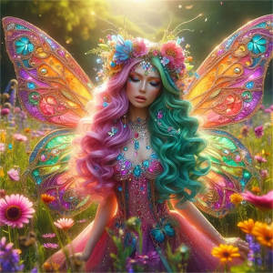 Huacan 5D Flower Fairy Diamond Painting Angel Butterfly Wings Full Square Round Drill Embroidery Picture Of Rhinestones