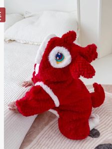 Thickened Cotton Romper Suit for Baby Boys Cute Festive Winter Clothes for New Year Visits Outdoor Wear Adorable Infant Outfit