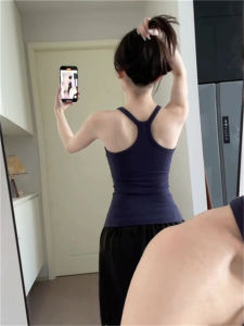 Áo Ba Lỗ Không Tay Màu Xanh Tím Mát Mẻ Kiểu Mỹ Dành Cho Nữ Áo Tập Thể Dục Áo Vest Áo Khoác Ngoài Áo Không Tay Áo Vest