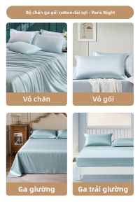 FUANNA (富安娜) | Bộ Đồ Chăn Drap Gối Bông Cotton 60S Dài Sợi 1 Cặp