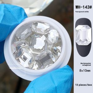 Ultra-Shiny Diamond Nail Art Decorations Flat Bottom Rhinestones Transparent White Luxury Beauty Tools for Any Skin Type