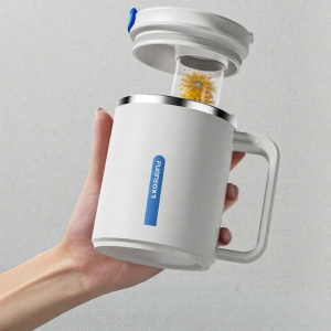 Insulated Stainless Steel Mug with Lid and Spoon