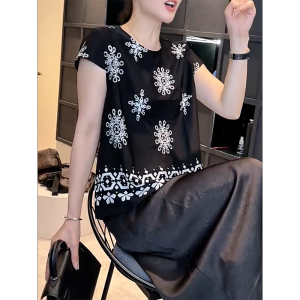 QINGNAER | Vintage French Style Loose Fit T-Shirt