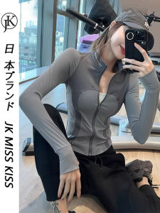 เสื้อผ้าโยคะ JK กางเกงยีนส์ทรงสลิมฟิตสำหรับผู้หญิง เสื้อกั๊กออกกำลังกายแขนยาว ชุดออกกำลังกายฤดูใบไม้ร่วง/ฤดูหนาว ชุดโยคะสองชิ้น