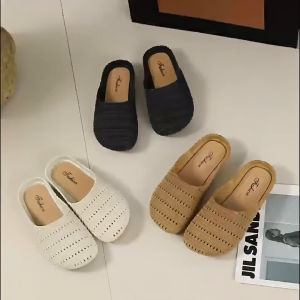 【Low Price】Womens Closed Toe Half Slippers - Fashion Flat Non-Slip Outdoor Sandals