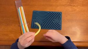 Children Sensory Activity Board with 11 Strings Silicone Educational Toy for Kids Relief Fidget Toy