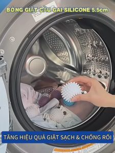 COMBO 3 Quả Bóng Giặt Quần Áo Hình Cầu Gai Silicone 5.5CM Banh Giặt Đồ Siêu Sạch Chống Nhăn