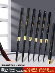 maleonn | Soft Head Squirrel Hair Watercolor Sketching Pen Travel Art Supply Set