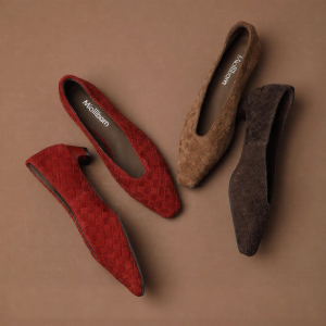 MIOLLIBARN | Stylish Reddish Brown Low-Heel Genuine Leather Single Shoes