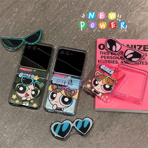 Ultra-Thin Full-Coverage Flip-Cover Phone Case for Xiaomi MIXFlip2 And Honor MagicVFlip2 with Cute Cartoon Design Police Girl Flying