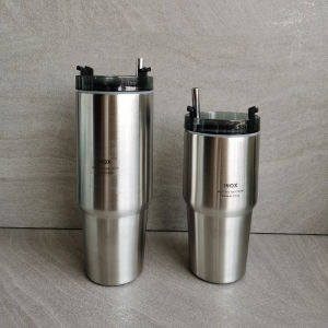 Double Layered Insulated Beer Cup 316 Stainless Steel Car Coaster Straw Cup Large Capacity Ice King Cup European Style Adult Use