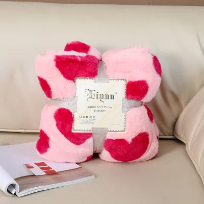ZHENTAIYUAN | Rabbit Fur Fabric Printed Summer Insta Style Photo Gift Blanket