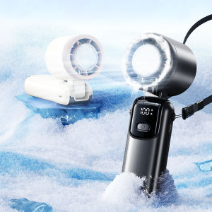 29000 RPM Semiconductor Refrigeration Handheld Electric Fan High-speed Violent Turbo Fan Folding Neck Hanging Ice Pack Small Fan