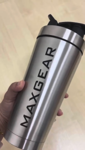 MAXGEAR Hot Cold Shaker Insulated Bottle 720mL Double Wall 304 Stainless Steel Gym Blender Protein Ice Water Mixing Cup Thermal Vacuum Flask with Blender Ball Thermos Tumbler