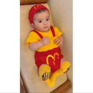 Baby Mcdo Clothes Food Themed French Fries Outfit Cosplay Halloween McDonald Clothes Christmas Newborn Romper