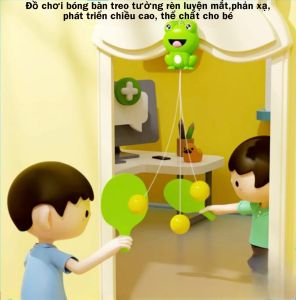 Đồ chơi bóng bàn cho bé. treo tường rèn vận động và phản xạ phát triển chiều cao cho bé