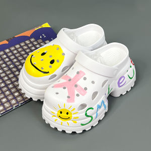 Dép Đi Biển Đế Dày Họa Tiết Sơn Móng Tay Mùa Hè 2024 Đế EVA Đế Xuồng Đế Cao 10cm Cho Nữ Thời Trang Thường Ngày