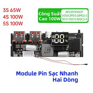 Mạch Sạc Dự Phòng Hai Chiều Siêu Tốc Type-C Kép 3S 4S 5S 65W 100W Dành Cho SEO Thương Mại Điện Tử