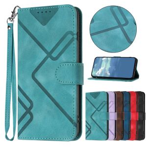 Fashion Flip Case for Motorola Moto G84 G73 G62 G55 G54 G64 G53 G13 G23 G53j G35 G34 G45 G32 G14 G04s G Play Power 5G 2024 Wallet Card Pocket Lanyard Phone Cover