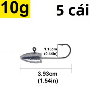 Bộ Mồi Câu Cá Lurestiker 5 Chiếc Móc Câu Không Vướng Cỏ Dành Cho Mồi Mềm Nhỏ Câu Thả Đáy Câu Cá Rễ Trọng Lượng 2g-10g