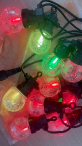 DÂY ĐÈN LED BỌT TRONG LỚN CHỐNG NƯỚC TRANG TRÍ NGOÀI TRỜI 5 MÉT 10 ĐUÔI ĐỦ MÀU CÓ PHÍCH NỐI