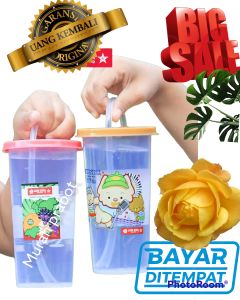 Terlaris!!! Botol minum anak Lion Star GL-14 Cup C-1 w/ Straw 280ml (75x130mm)