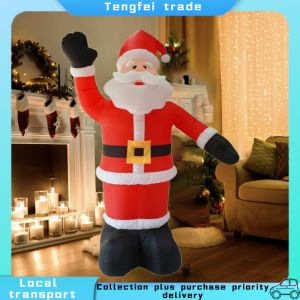 8FT LED Christmas Waving Santa Claus Inflatable Christmas LED Light Decoration Winter Home Ornament Thanksgiving Day Wedding Decoration
