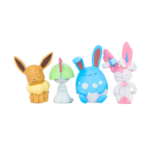Takara Tomy | 5pcs/Sets Pokemon Maushold Tatsugiri Figures Toys Sleeping Eevee Gengar Lucario Piplup Action Figuries Model PVC Dolls