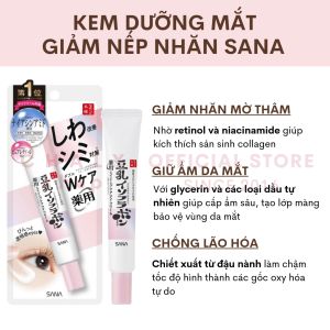 Kem dưỡng mắt giảm nếp nhăn Sana Nameraka Soymilk Wrinkle Eye Cream 20g Nhật